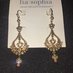 Lia Sophia “Coronation”cut crystal pierce earrings